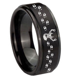 10mm-Deer-Antler-Step-Edges-Brush-Black-Tungsten-Men's-Promise-Rings