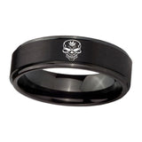 10mm-Skull-Marijuana-Leaf--Step-Edges-Brush-Black-Tungsten-Mens-Ring-Personalized