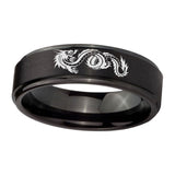 10mm-Dragon-Step-Edges-Brush-Black-Tungsten-Carbide-Engagement-Ring