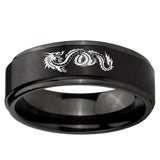 5, 8mm Dragon Step Edge Brush BlackTungsten Ring