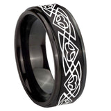 10mm-Celtic-Braided-Step-Edges-Brush-Black-Tungsten-Men's-Promise-Rings