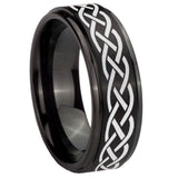 10mm-Celtic-Knot-Step-Edges-Brush-Black-Tungsten-Men's-Promise-Rings