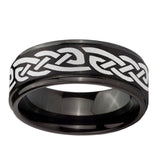 10mm-Celtic-Knot-Infinity-Love-Step-Edges-Brush-Black-Tungsten-Men's-Promise-Rings