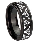 10mm-Celtic-Knot-Step-Edges-Brush-Black-Tungsten-Men's-Promise-Rings