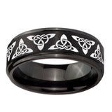 10mm-Celtic-Knot-Step-Edges-Brush-Black-Tungsten-Men's-Promise-Rings