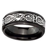 8mm-Celtic-Knot-Dragon-Step-Edges-Brush-Black-Tungsten-Carbide-Promise-Ring