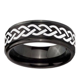 10mm-Laser-Celtic-Knot-Step-Edges-Brush-Black-Tungsten-Men's-Promise-Rings