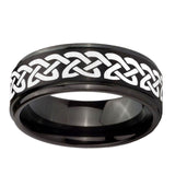 10mm-Celtic-Knot-Love-Step-Edges-Brush-Black-Tungsten-Men's-Promise-Rings