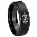 8mm Zelda Breath Of The Wild Step Edge Black Tungsten Male Ring