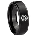 8mm Larfleeze Green Lantern Step Edge Black Tungsten Male Ring