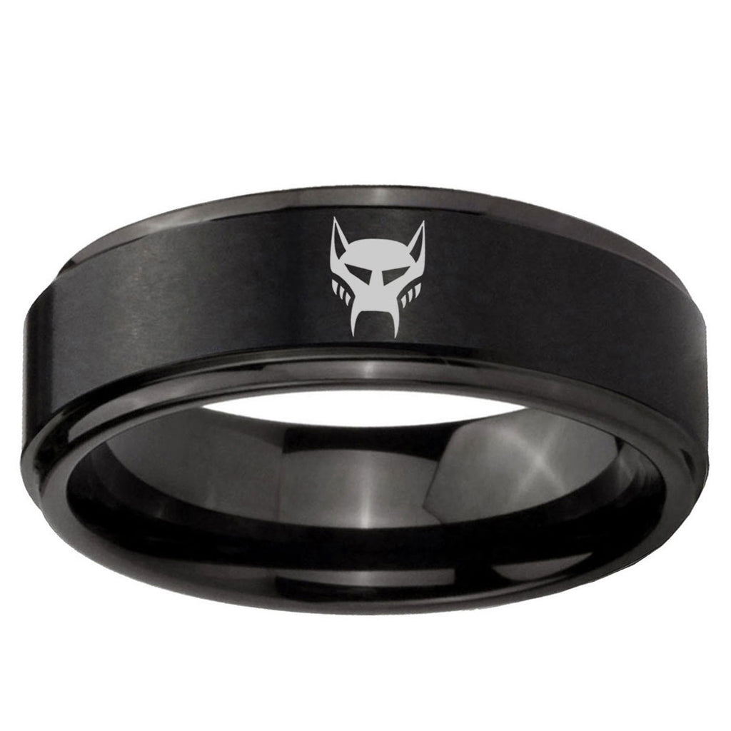 5mm Transformers Maximal Step Edge Black Tungsten Male Ring