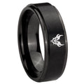 8mm Transformers Shatterback Step Edge Black Tungsten Male Ring