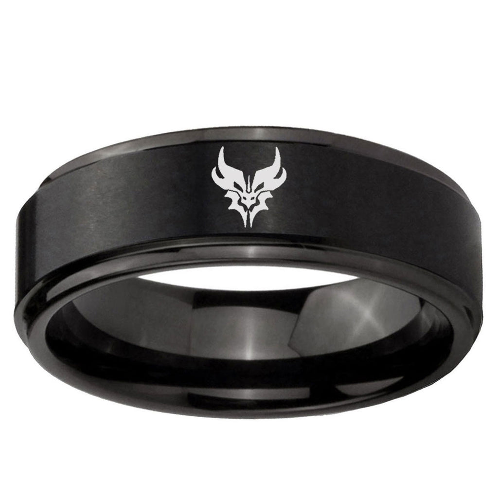 5mm Transformers Shatterback Step Edge Black Tungsten Male Ring