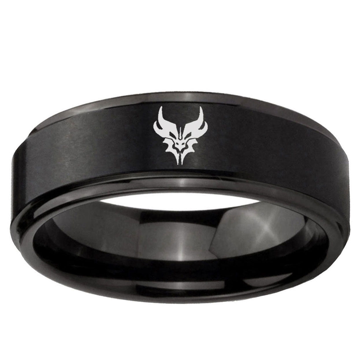 5mm Transformers Shatterback Step Edge Black Tungsten Male Ring