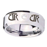 8mm-CTR-Beveled-Edges-Silver-Tungsten-Carbide-CZ-Custom-Mens-Ring