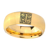 8mm-Dome-Gold-Tungsten-Floral-Initial-Letter-J,-Monogram-Wedding-Ring