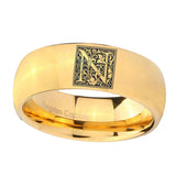 8mm-Dome-Gold-Tungsten-Floral-Initial-Letter-N,-Monogram-Wedding-Ring