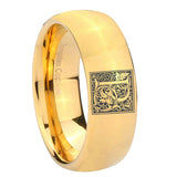 8mm-Dome-Gold-Tungsten-Floral-Initial-Letter-P,-Monogram-Wedding-Ring
