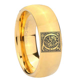 8mm-Dome-Gold-Tungsten-Floral-Initial-Letter-Q,-Monogram-Wedding-Ring
