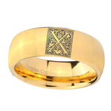 8mm-Dome-Gold-Tungsten-Floral-Initial-Letter-X,-Monogram-Wedding-Ring