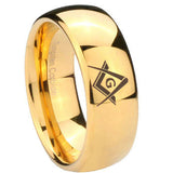 10mm-Freemason-Masonic-Dome-Gold-Tungsten-Carbide-Custom-Ring-for-Men