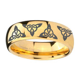 8mm-Celtic-Triangles-Dome-Gold-Tungsten-Carbide-Wedding-Engraving-Ring