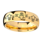 8mm-Irish-Claddagh-Dome-Gold-Tungsten-Carbide-Custom-Mens-Ring