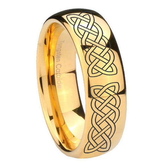 8mm-Celtic-Knot-Dome-Gold-Tungsten-Carbide-Wedding-Bands-Ring
