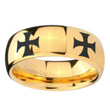 8mm-4-Maltese-Cross-Dome-Gold-Tungsten-Carbide-Anniversary-Ring