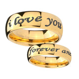 10mm-I-Love-You-Forever-and-ever-Dome-Gold-Tungsten-Carbide-Mens-Promise-Ring
