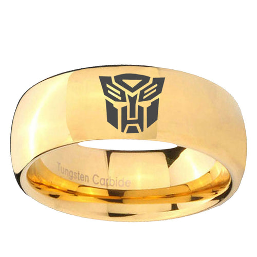 10mm Transformers Autobot Dome GoldTungsten Ring