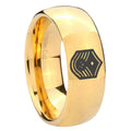 10mm Chief Master Sergeant Vector Dome Gold Tungsten Carbide Wedding Bands Ring