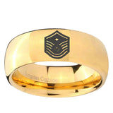 5, 8mm Chief Master Sergeant Vector Dome Gold Tungsten Ring