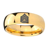 8mm-Army-Sergeant-Major-Dome-Gold-Tungsten-Carbide-Men's-Ring