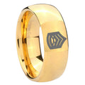 8MM Army Sergeant Major Dome Polish Gold Tungsten Promise Ring