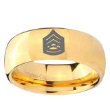 5, 8mm Army Sergeant Major Dome Gold Tungsten Ring
