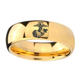 8mm-Marine-Dome-Gold-Tungsten-Carbide-Men's-Wedding-Band