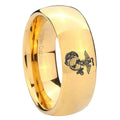8MM Marine Dome Polish Gold Tungsten Ring For Him