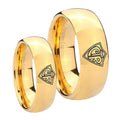 CTR Dome Gold Tungsten His and Hers
