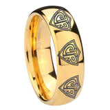 10mm-Multiple-CTR-Dome-Gold-Tungsten-Carbide-Men's-Promise-Rings