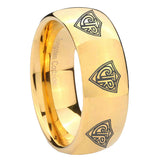 10mm Multiple CTR Dome Gold Tungsten Carbide Men's Promise Rings