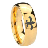 10mm-Fleur-De-Lis-Dome-Gold-Tungsten-Carbide-Mens-Promise-Ring