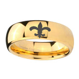 10mm-Fleur-De-Lis-Dome-Gold-Tungsten-Carbide-Mens-Promise-Ring