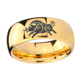 10mm-Wild-Boar-Dome-Gold-Tungsten-Carbide-Wedding-Band-Mens