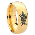8MM Wild Boar Dome Polish Gold Tungsten Promise Ring