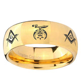 5, 8mm Masonic Shriners Dome GoldTungsten Ring