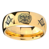 10mm-Masonic-32-Design-Dome-Gold-Tungsten-Carbide-Personalized-Ring