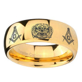 8mm-Masonic-32-Design-Dome-Gold-Tungsten-Carbide-Custom-Mens-Ring