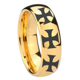8mm-Multiple-Maltese-Cross-Dome-Gold-Tungsten-Carbide-Custom-Ring-for-Men