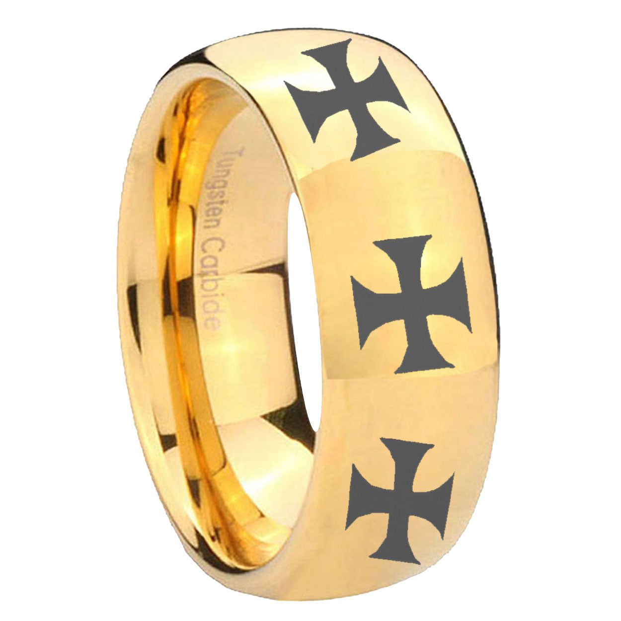 Celtic Triangle Fleur Delis Tungsten Carbide Mens Band Set
